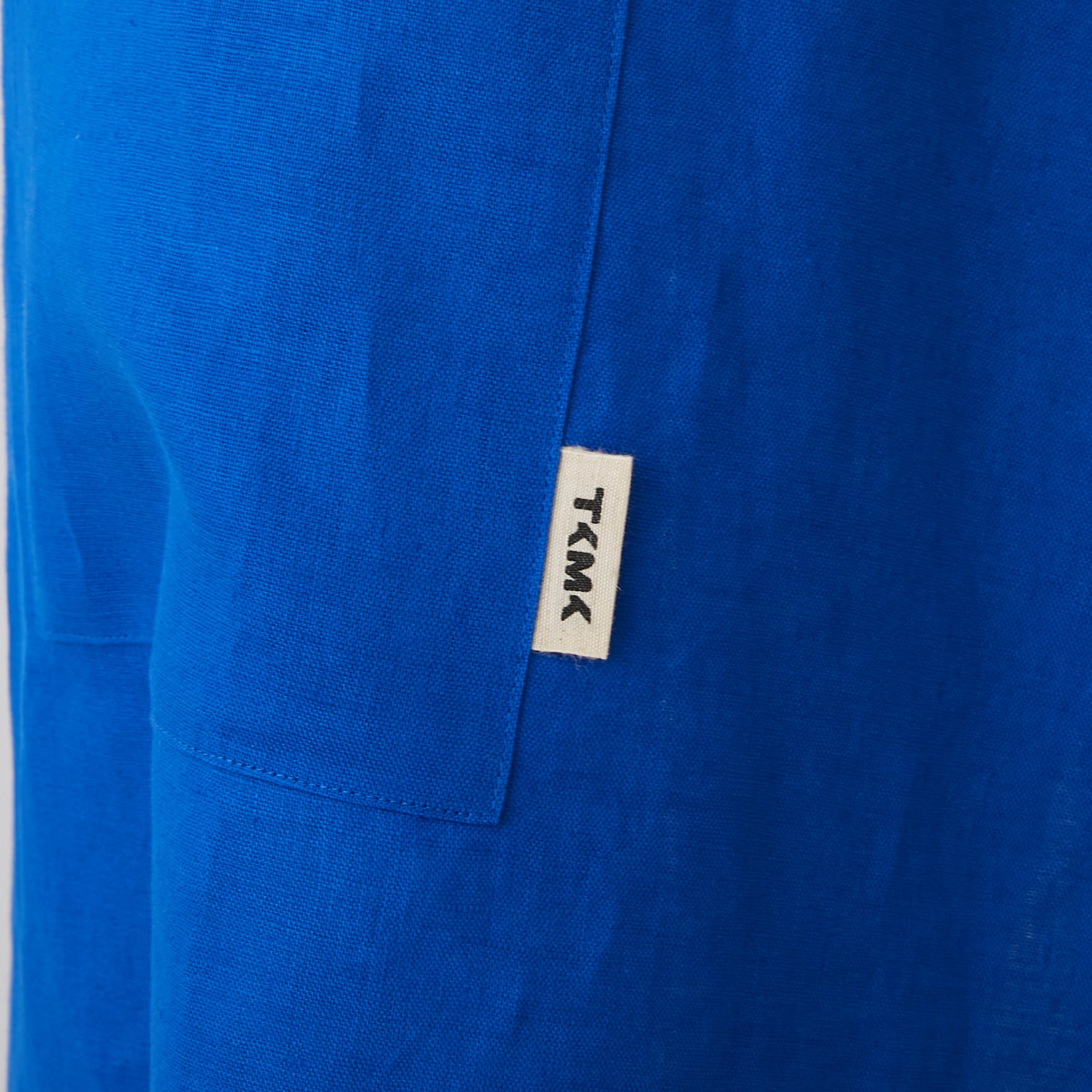 12月初旬発送】TKMK ORIGINAL LINEN APRON / BLUE×WHITE