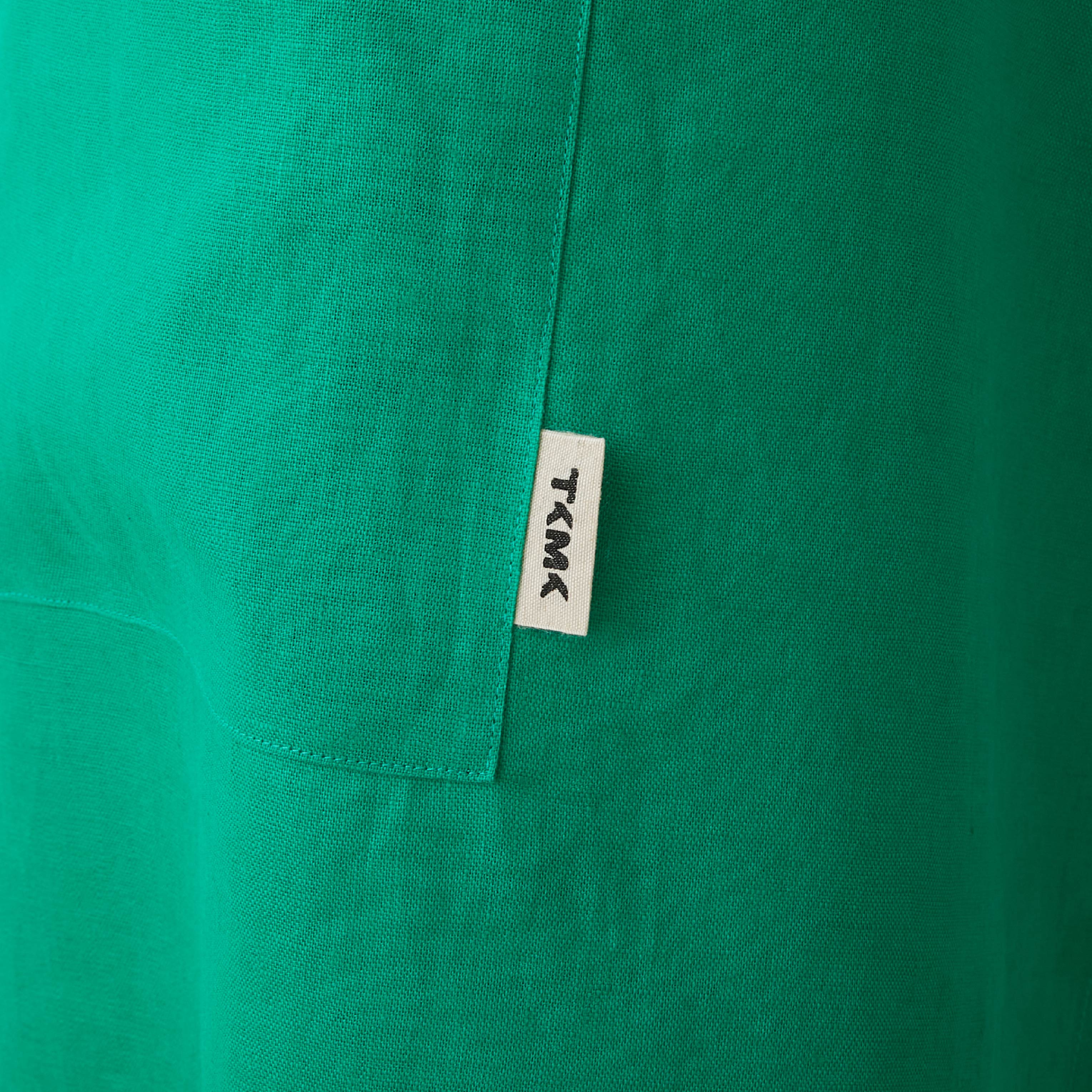 12月初旬発送】TKMK ORIGINAL LINEN APRON / GREEN×WHITE