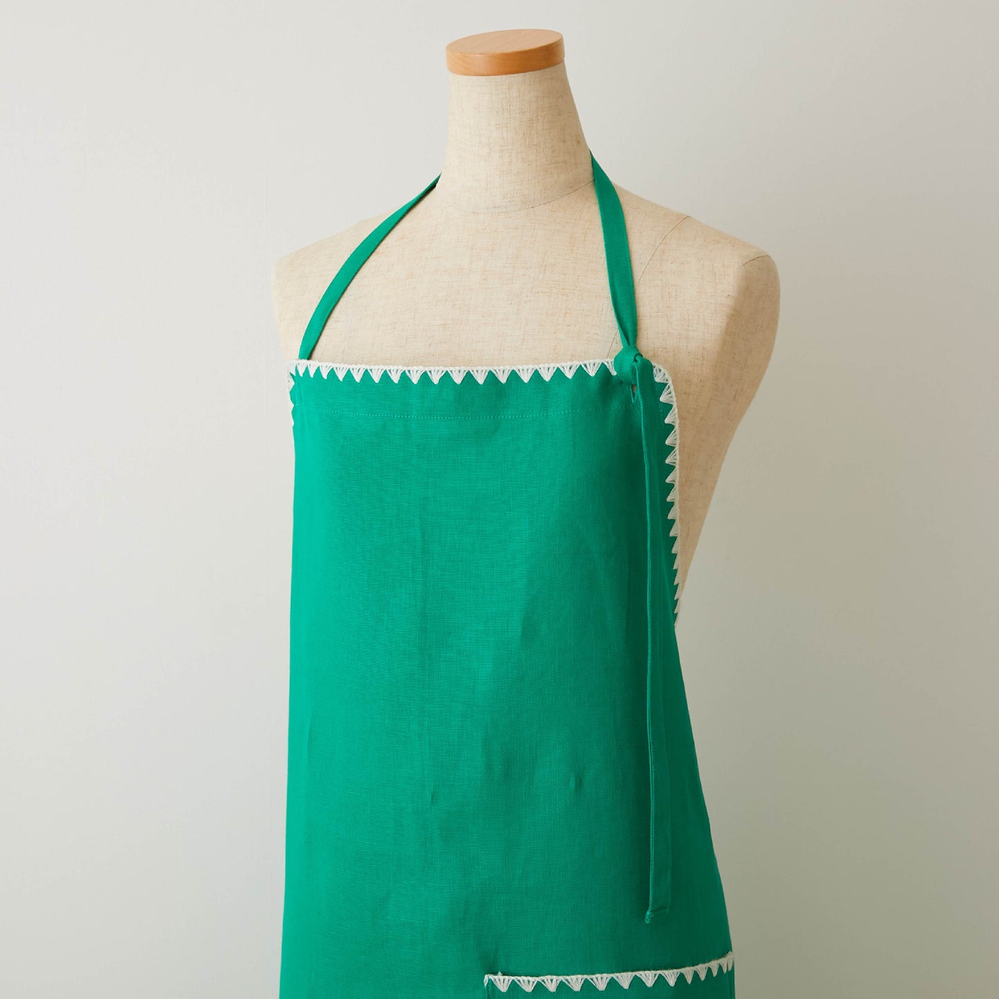 【12月初旬発送】TKMK ORIGINAL LINEN APRON / GREEN×WHITE