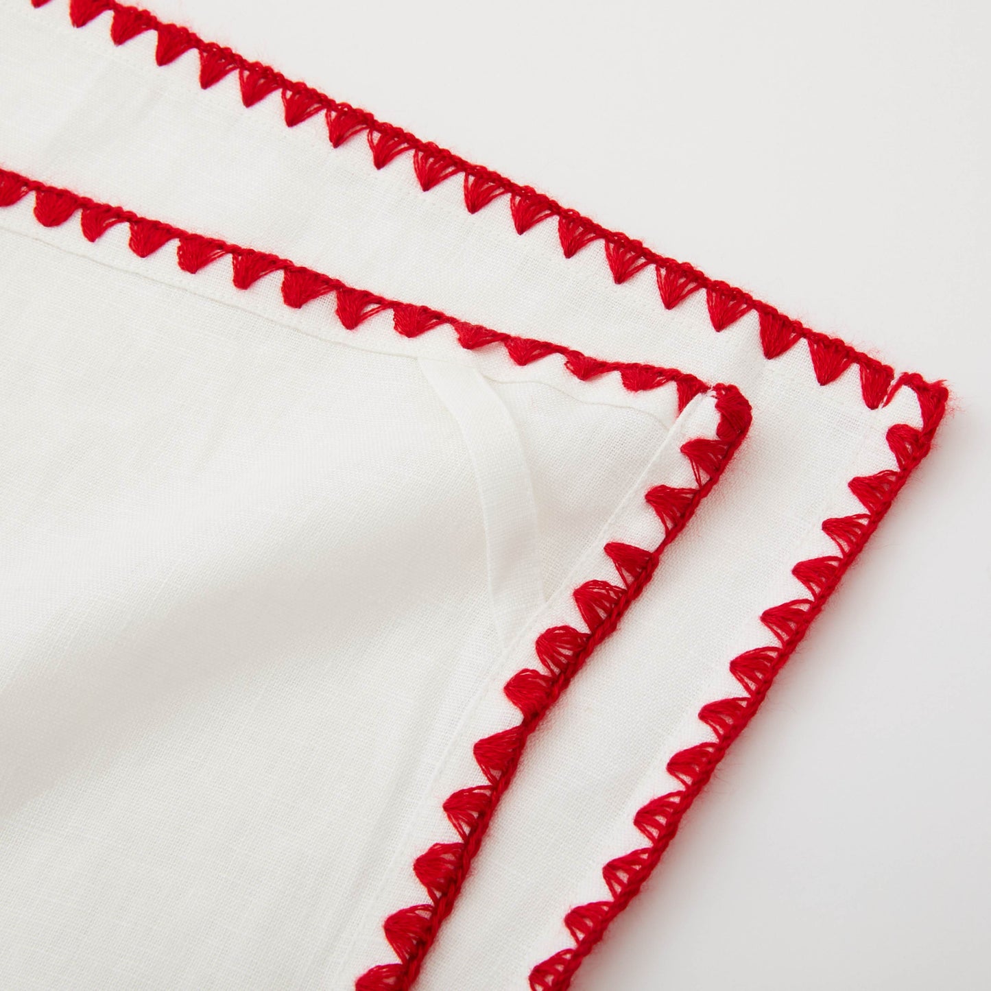 【12月初旬発送】TKMK ORIGINAL LINEN APRON / WHITE×RED