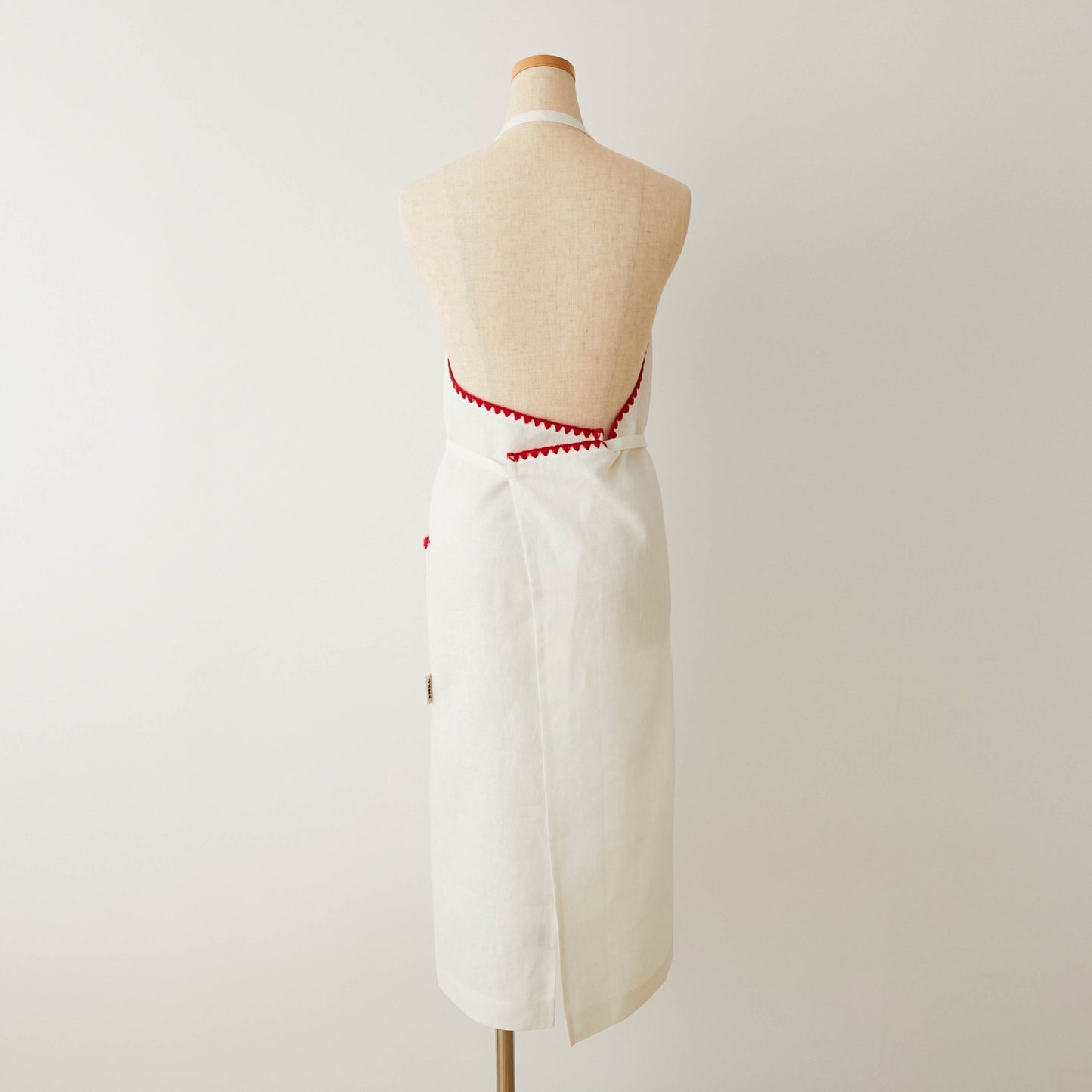 【12月初旬発送】TKMK ORIGINAL LINEN APRON / WHITE×RED