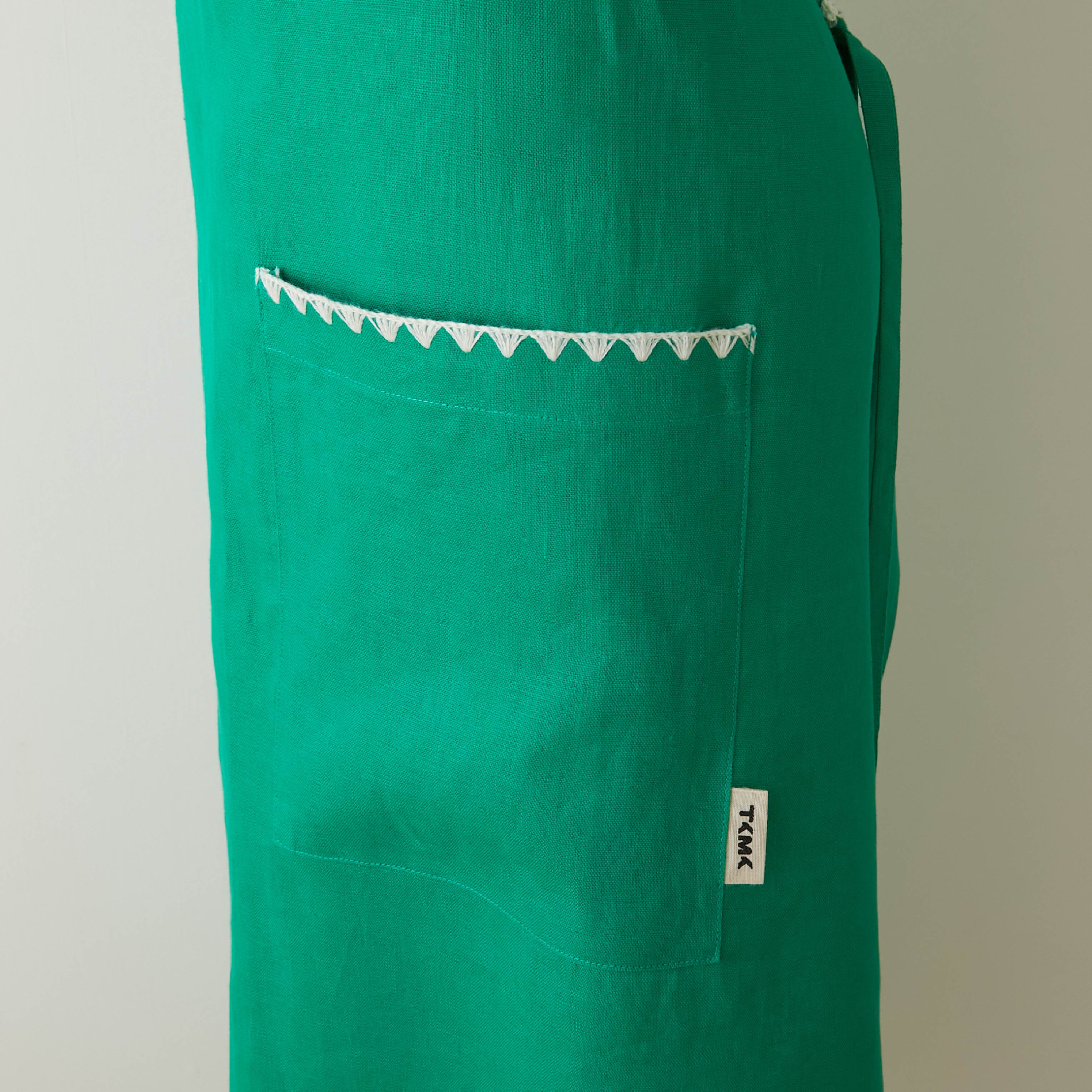 TKMK ORIGINAL LINEN APRON / WHITE×RED 12月初旬発送】TKMK ORIGINAL LINEN APRON / WHITE×RED