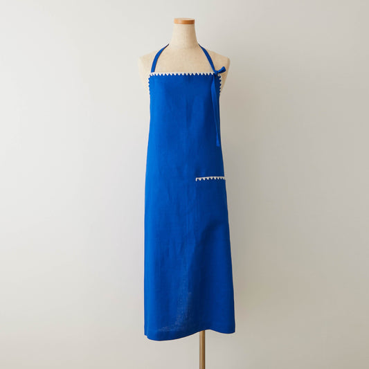 【12月初旬発送】TKMK ORIGINAL LINEN APRON / BLUE×WHITE