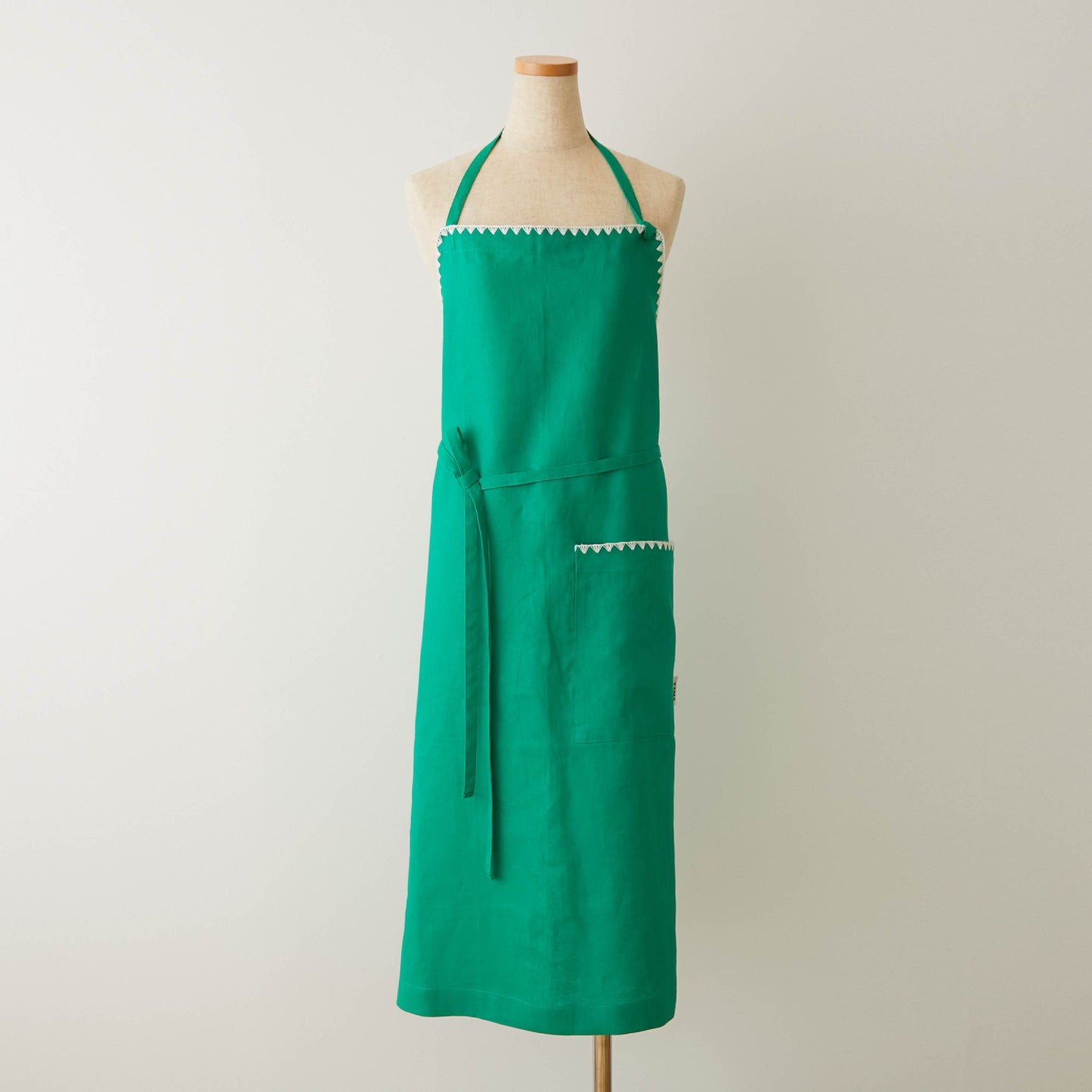 【12月初旬発送】TKMK ORIGINAL LINEN APRON / GREEN×WHITE