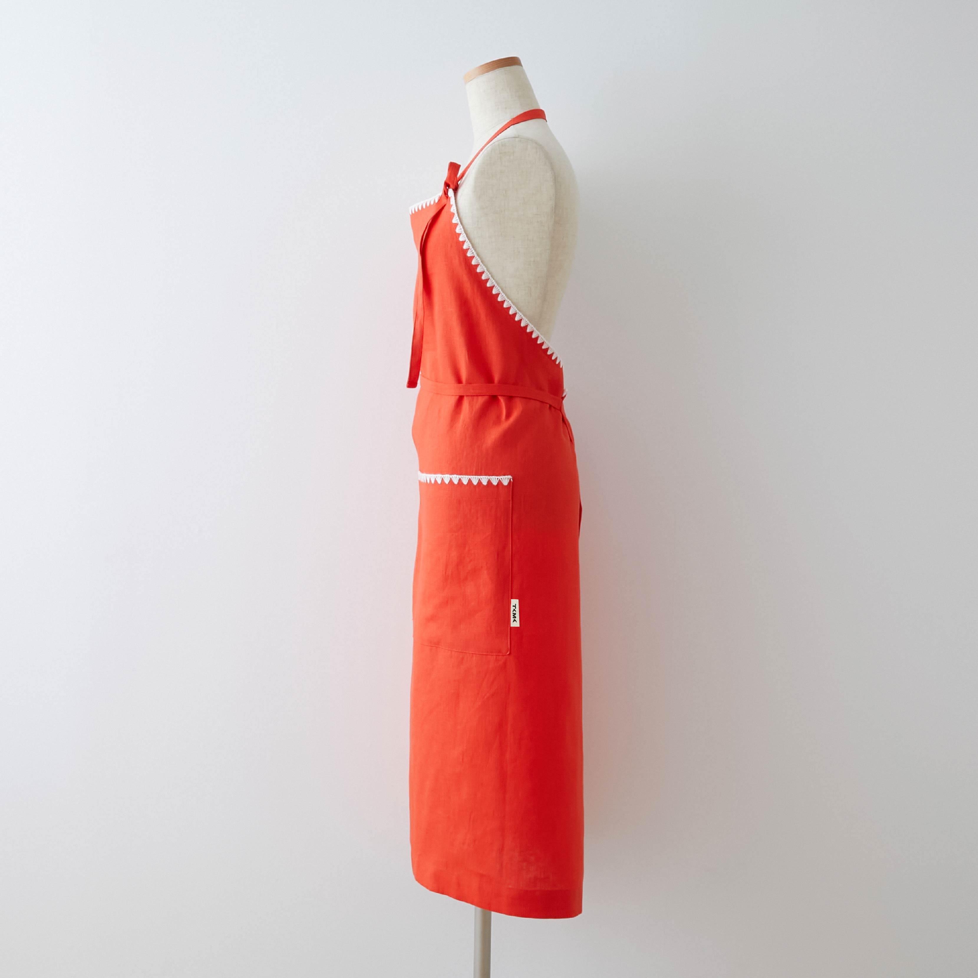 4月24日~27日発送】TKMK ORIGINAL LINEN APRON / ORANGE