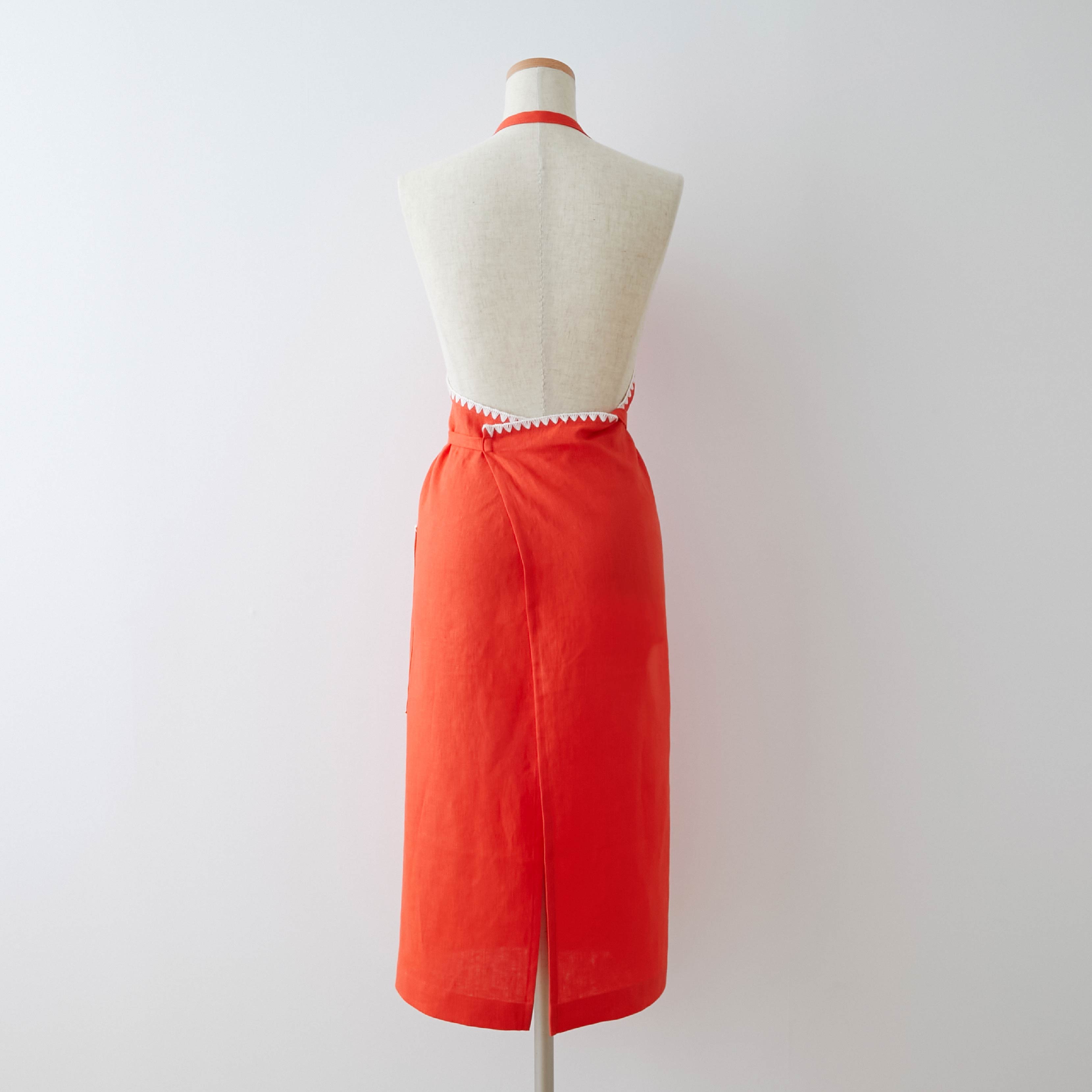 4月24日~27日発送】TKMK ORIGINAL LINEN APRON / ORANGE
