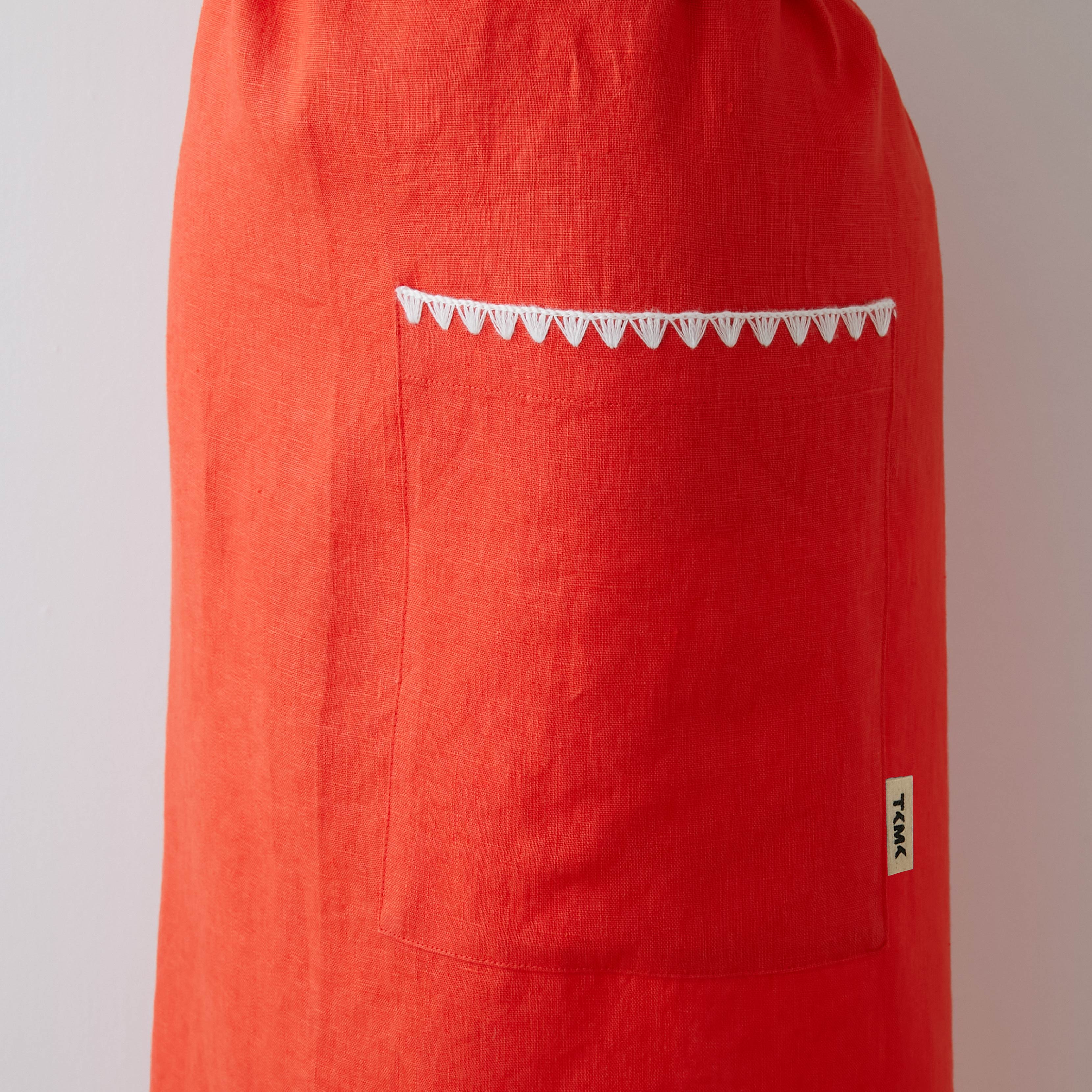 4月24日~27日発送】TKMK ORIGINAL LINEN APRON / ORANGE